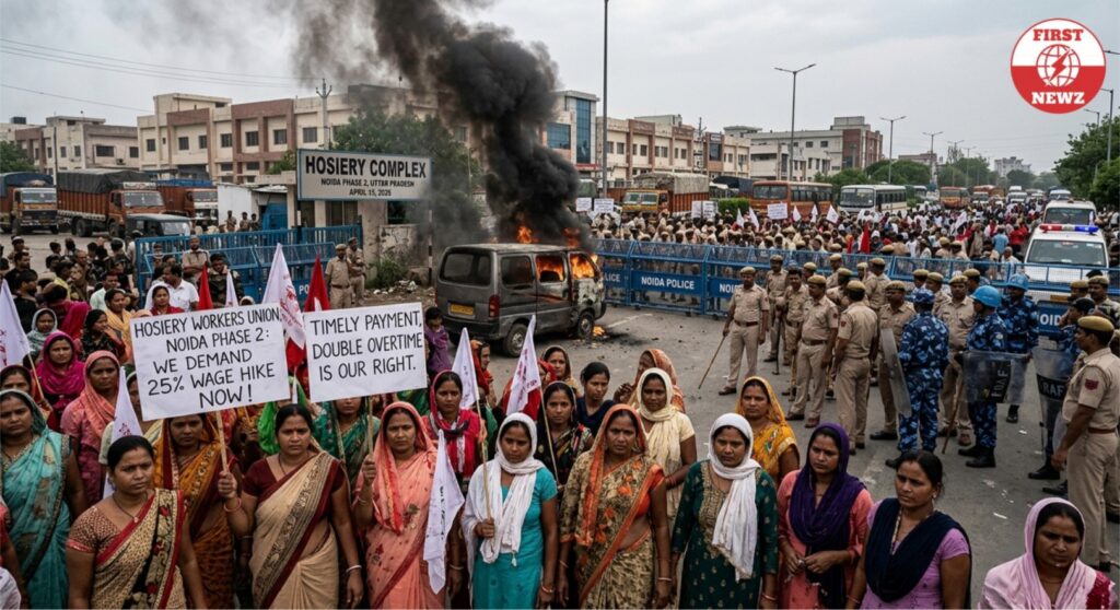 Noida Protest 2026: Workers Demand Salary Hike as Violent Clashes Erupt in Phase 2 – Live Updates, Demands, and Government Response 2 Noida Protest